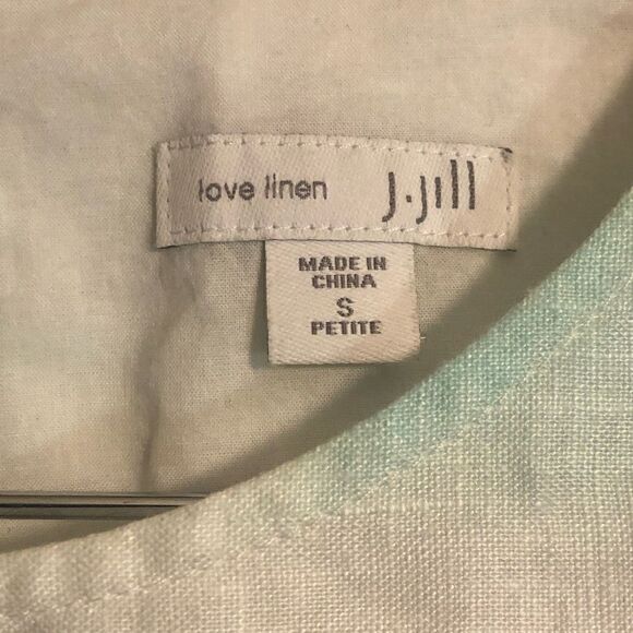 J Jill Love Linen Islands sleeveless shift dress. Size Petite Small. White. - Picture 3 of 7